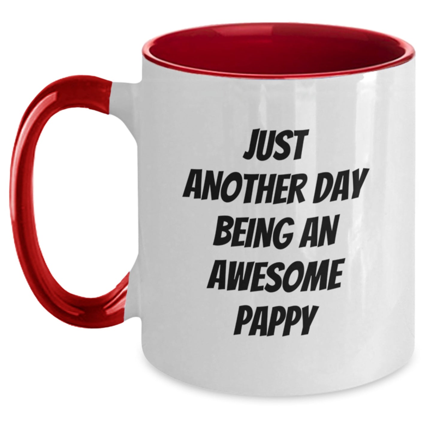 Pappy Gifts from Family and Friends - Two Tone Coffee Mug with Inspirational Quote - 'Just Another Day Being An Awesome Pappy' - Graduation Unique Gifts for Pappy - Main