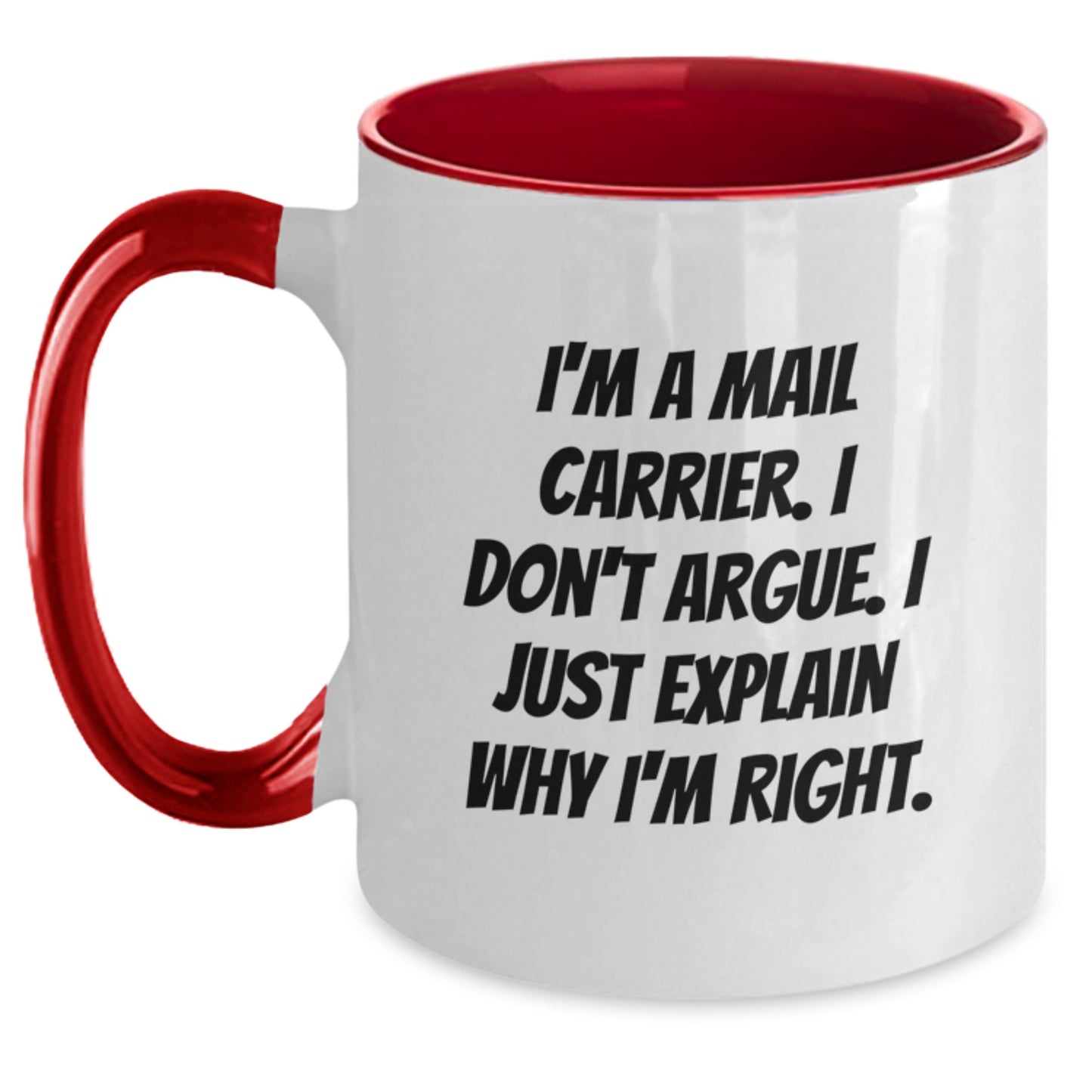 Funny Mail Carrier Quote Two Tone Coffee Mugs Gifts for Mail Carrier Men, Unique Gifts for Graduation, Funny Gifts from Friends, Coworkers, Family - Main