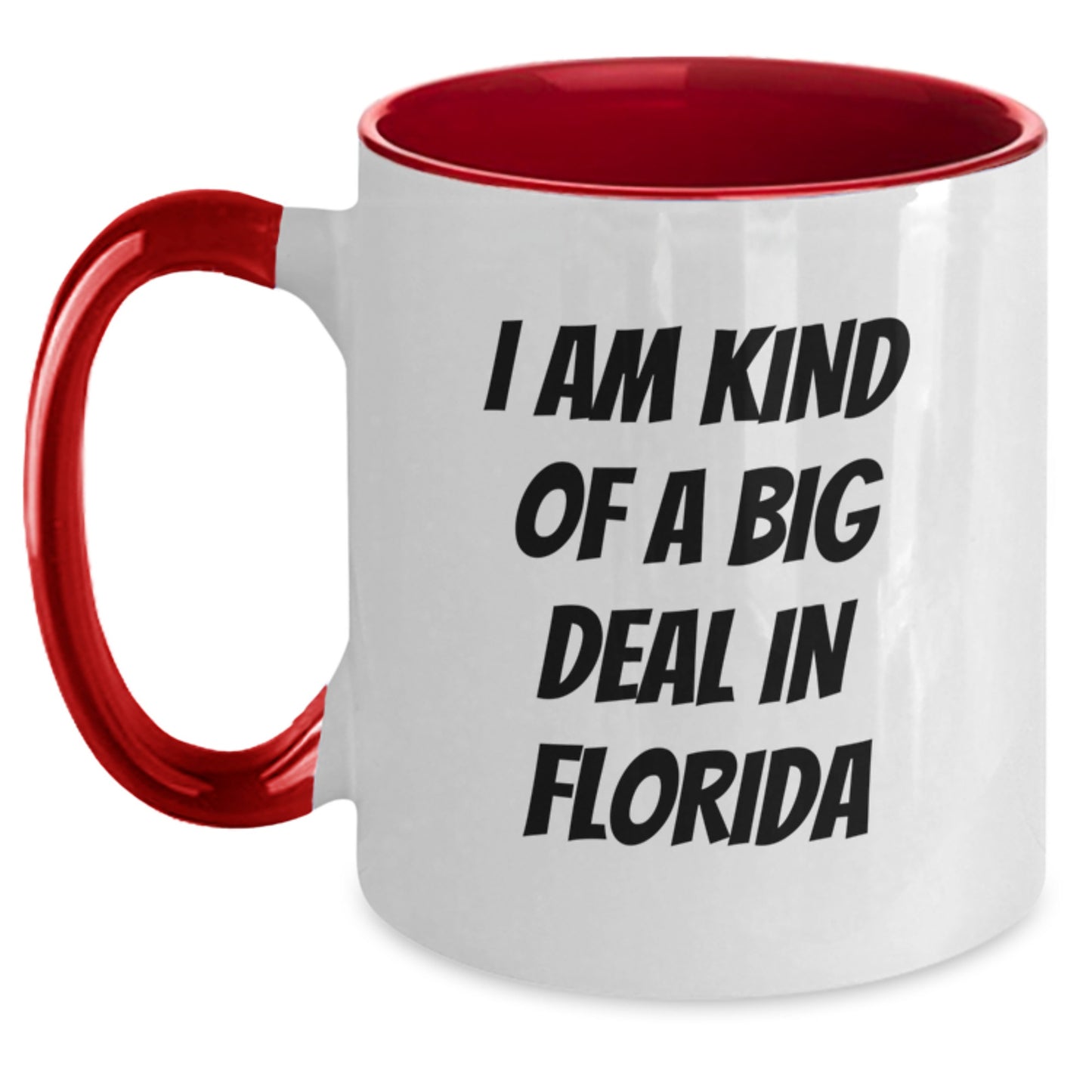 Florida Gifts from Friends for Men and Women - Two Tone Coffee Mug, Funny Quote, Black and White, Red and White, Navy and White, Pink and White, 11oz Ceramic - Main