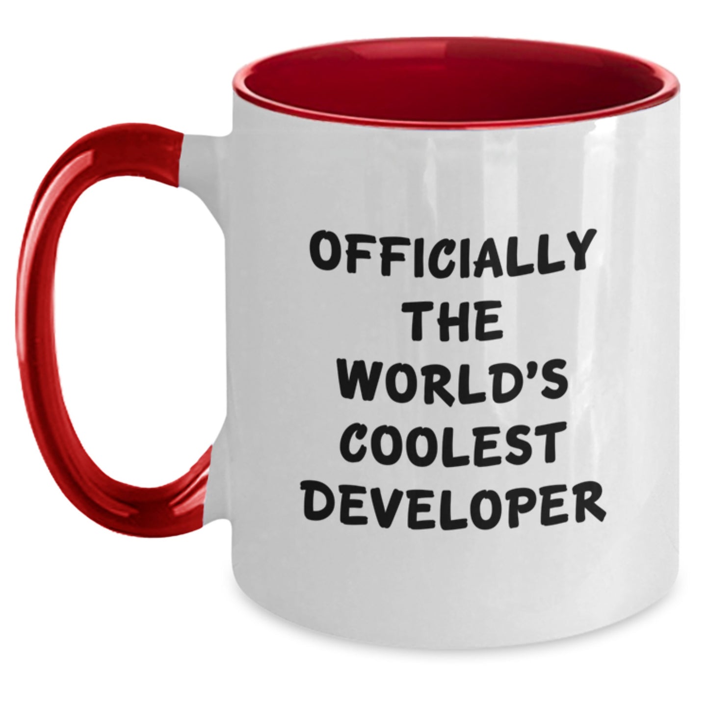 Developer Gifts from Men - Officially The World's Coolest Developer Funny Two Tone Coffee Mug for Graduation - Main