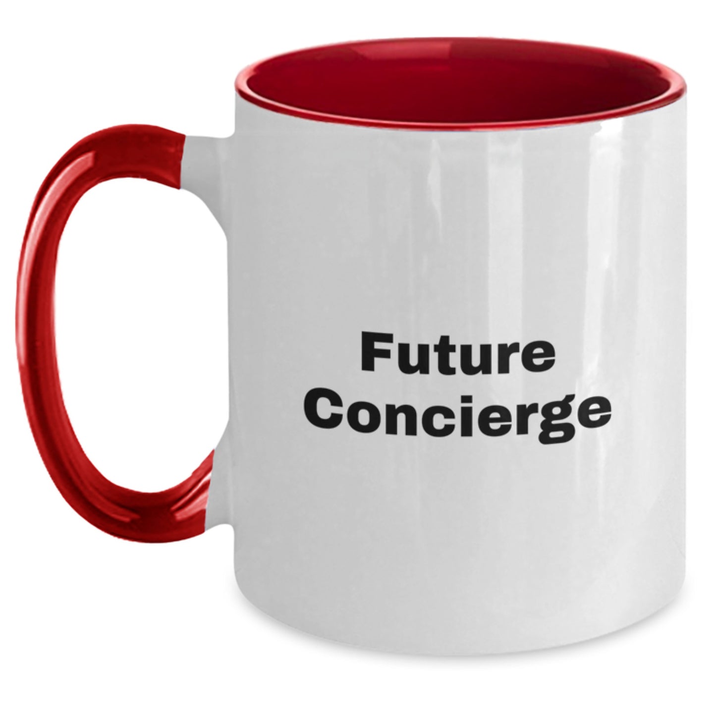 Future Concierge Christmas Unique Gifts, Funny Quote Two Tone Coffee Mugs for Friends, Coworkers, Family, Concierge Enthusiasts, Unique Holiday Presents from Santa - Main