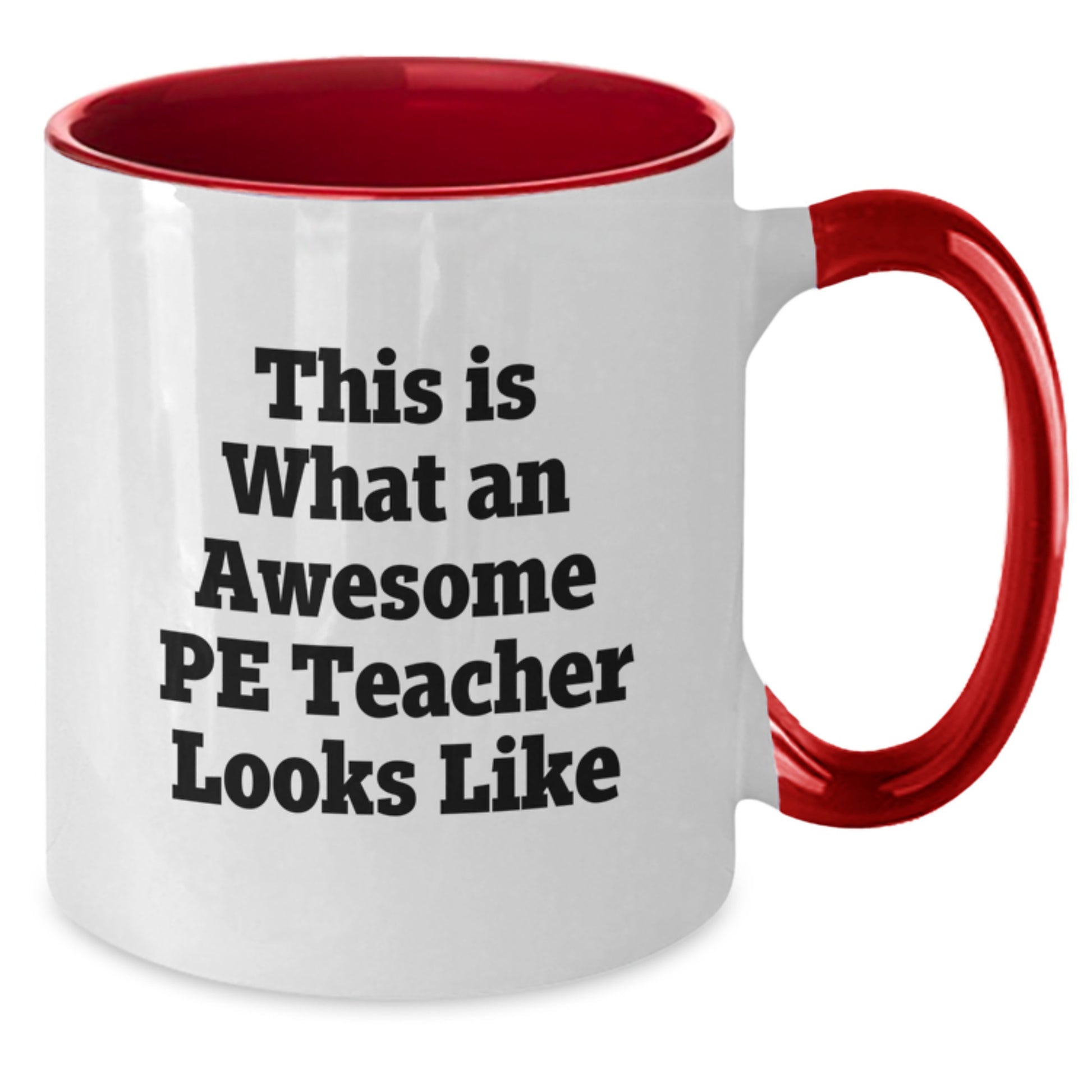 Funny PE Teacher Gifts from Friends - Two Tone Coffee Mug 'This Is What An Awesome Pe Teacher Looks Like' Christmas Unique Mugs for PE Teacher Men Women - Additional