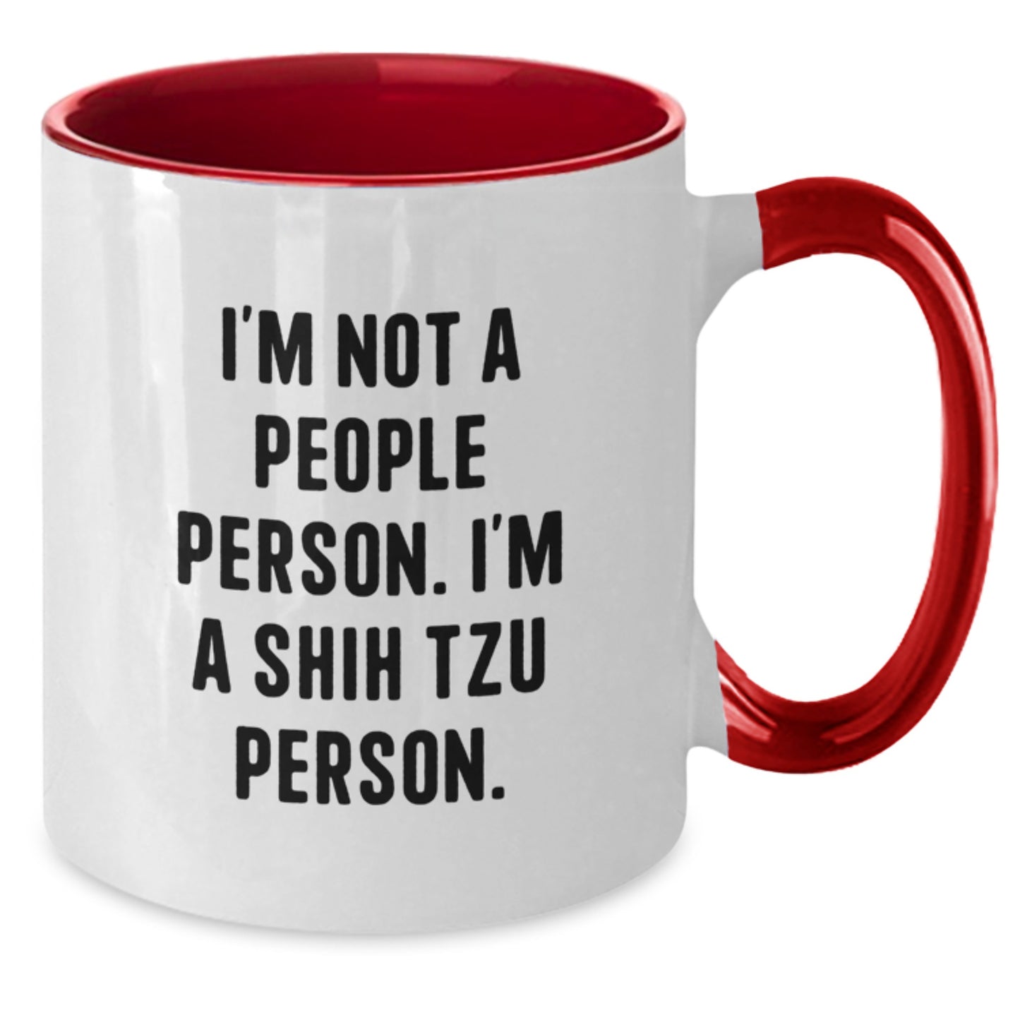 Shih Tzu Dog Lover Gifts from Men, Women, Friends, Family - Funny Shih Tzu Person Two Tone Coffee Mug for Valentine's - Black and White, Red and White, Navy and White, Pink and White - Additional