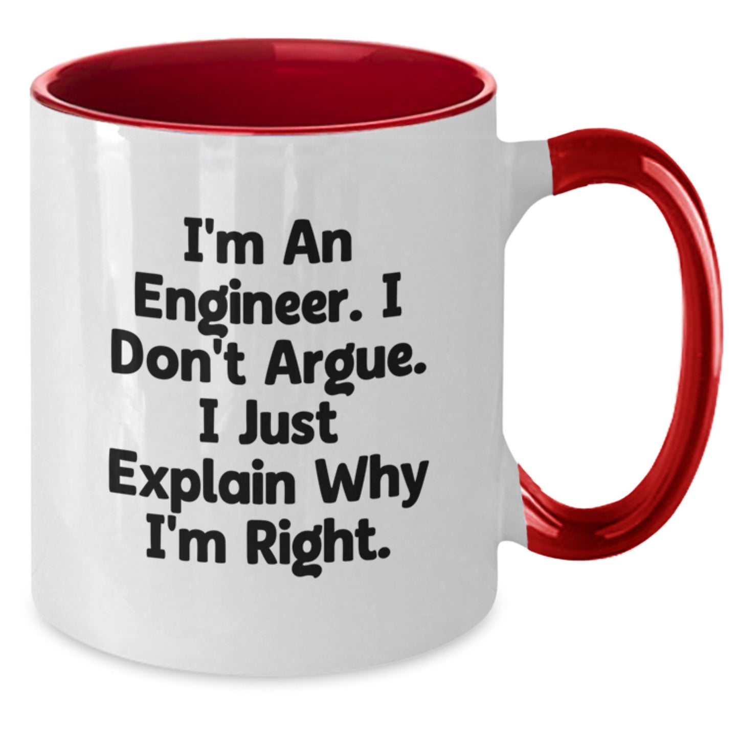 Funny Engineer Two Tone Coffee Mug Gifts from Men to Friends, Gifts for Engineer, Unique Christmas Unique Gifts, I'm An Engineer, Two Tone Coffee Mug - Additional
