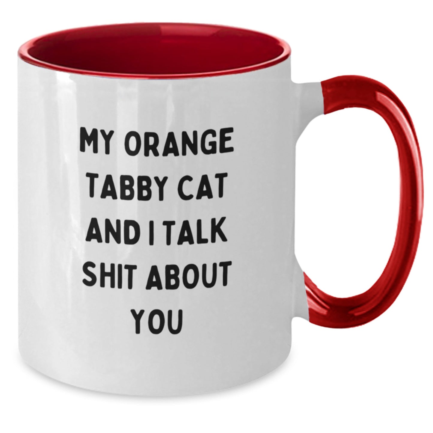 Funny Orange Tabby Cat Two Tone Coffee Mug Gifts for Men - Gifts from Family on Father's Day - Additional