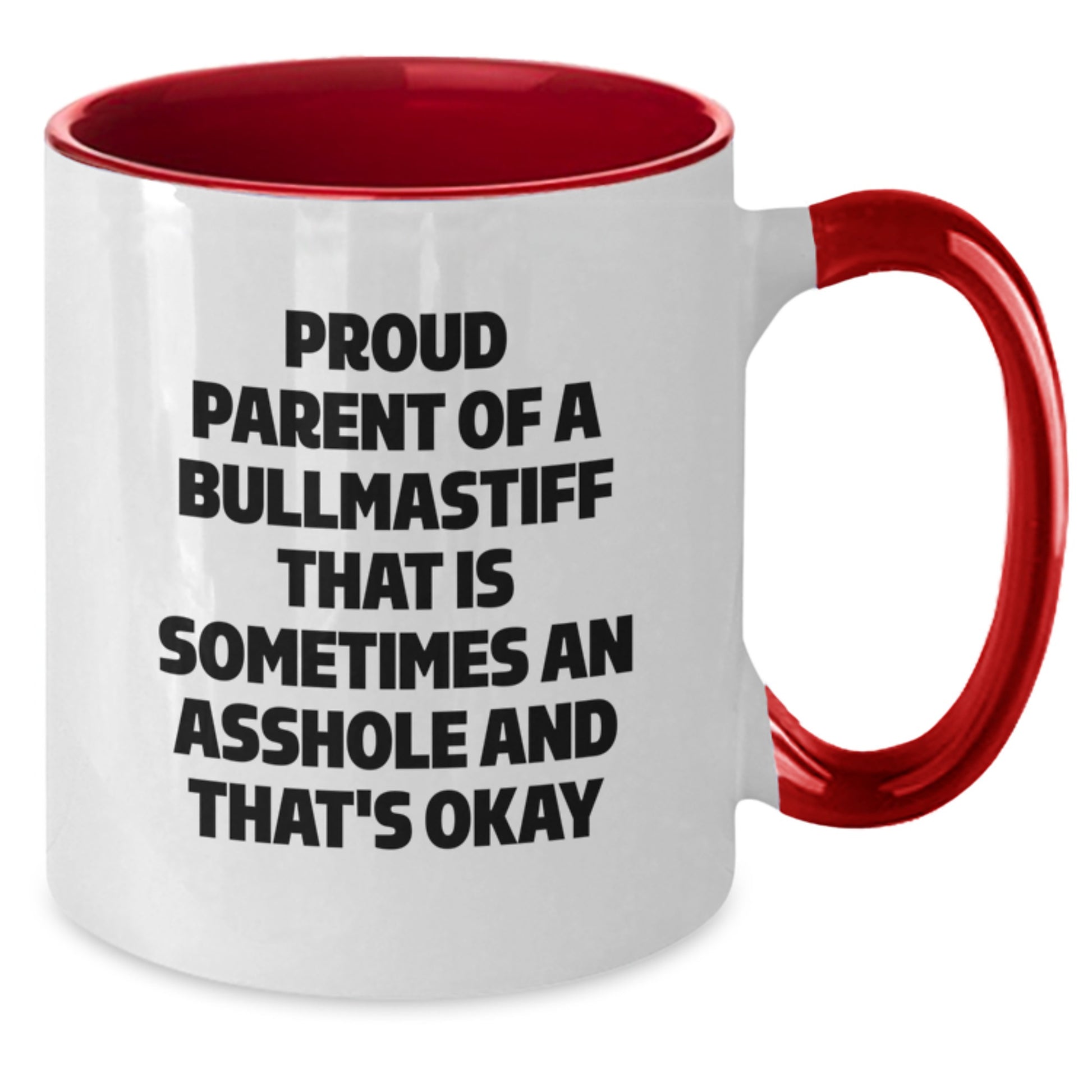 Funny Bullmastiff Dog Gifts for Mom Mother's Day Unique Two Tone Coffee Mug - Additional