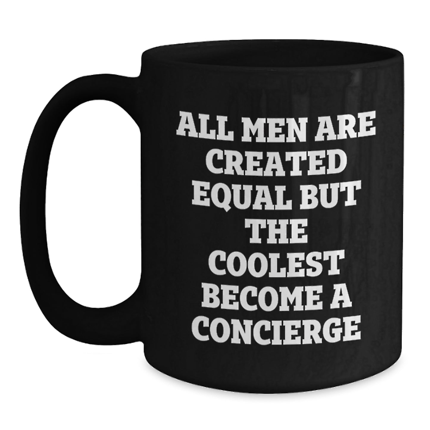 Funny Concierge Gifts for Men, Unique Black Coffee Mug from Friends, Inspirational Quote for Concierge Enthusiasts, Christmas Unique Gifts - Main