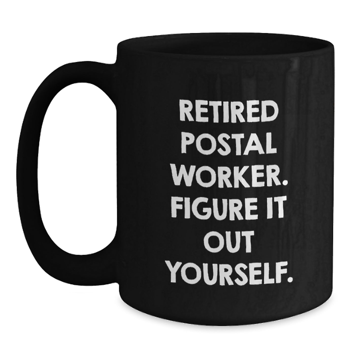 Funny Gifts for Postal Worker, Black Coffee Mug, Christmas Unique Treasures from Friends and Family - Main