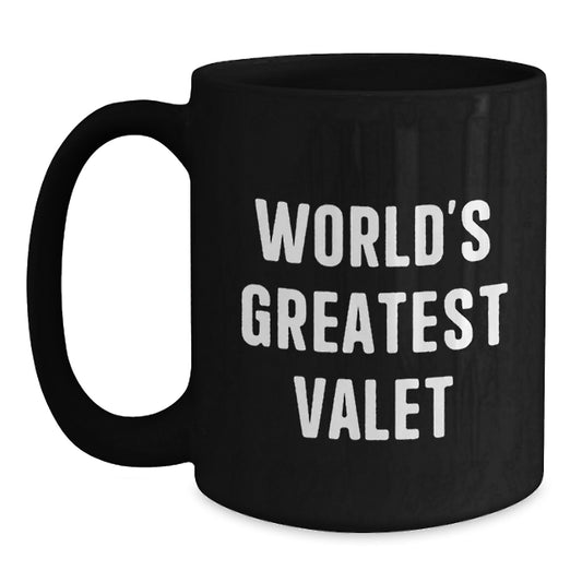 Funny Valet Quote Mugs, Black Coffee Mug Gifts for Valet from Family, Black Valet Mug, Black Coffee Mug for Men, Funny Coffee Mugs for Valentine's - Main