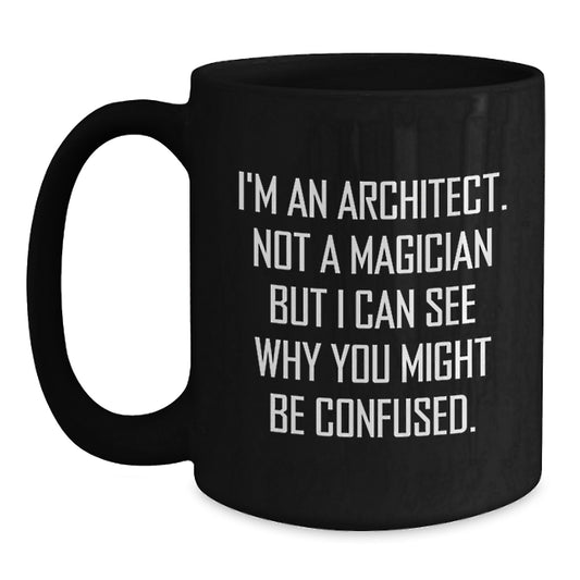 Funny Architect Gifts from Friends for Men - I'm An Architect Mug, Black Coffee Mug, Christmas Unique Gifts - Main
