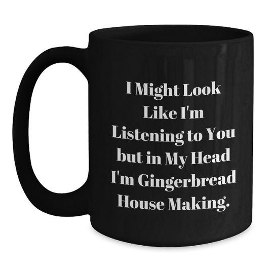 Funny Gingerbread House Making Christmas Unique Gifts for Men and Women Black Coffee Mugs Gifts from Friends and Family - Main