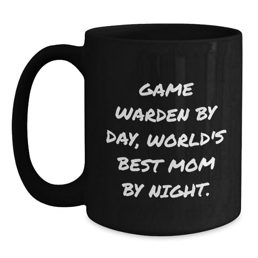 Funny Game Warden Gifts from Friends - Game Warden Black Coffee Mug - Birthday Unique Gifts for Game Warden - Main