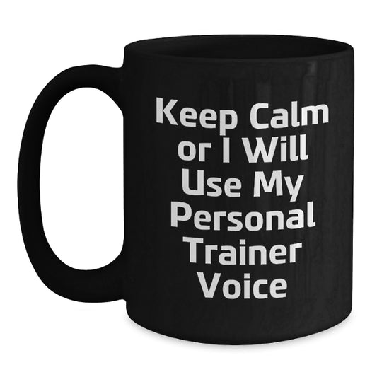 Personal Trainer Humor Black Coffee Mug Gifts for Dad from Family - Main