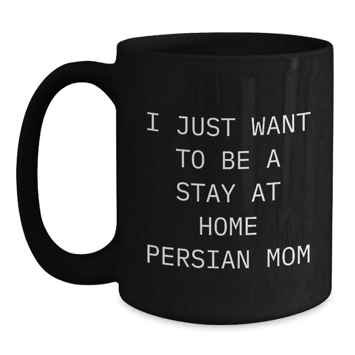 Funny Persian Cat Mom Gifts from Friends Christmas Unique Presents for Women with Black Coffee Mug - 'I Just Want To Be A Stay At Home Persian Mom' Quote - Main