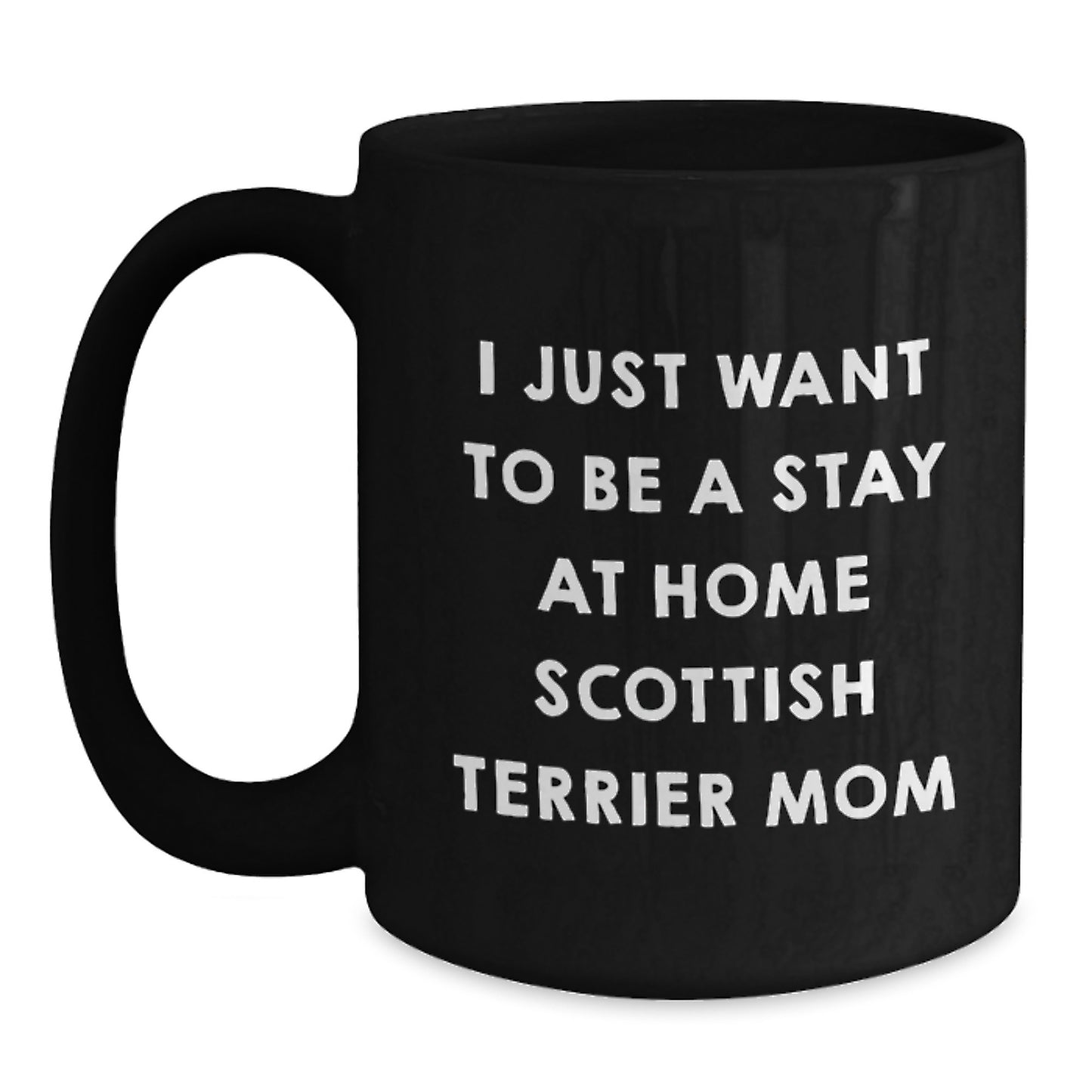 Funny Scottish Terrier Dog Mom Christmas Unique Gifts from Friends to Family Black Coffee Mug - Main