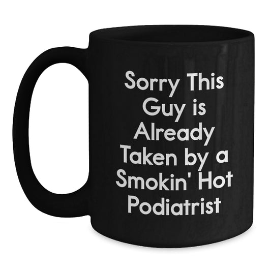 Funny Podiatrist Gifts from Men, Unique Black Coffee Mugs for Podiatrist Friends at Christmas - Main