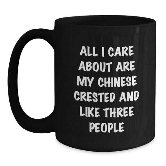 Funny Valentine's Gifts for Chinese Crested Dog Lovers from Friends | Black Coffee Mug - Main