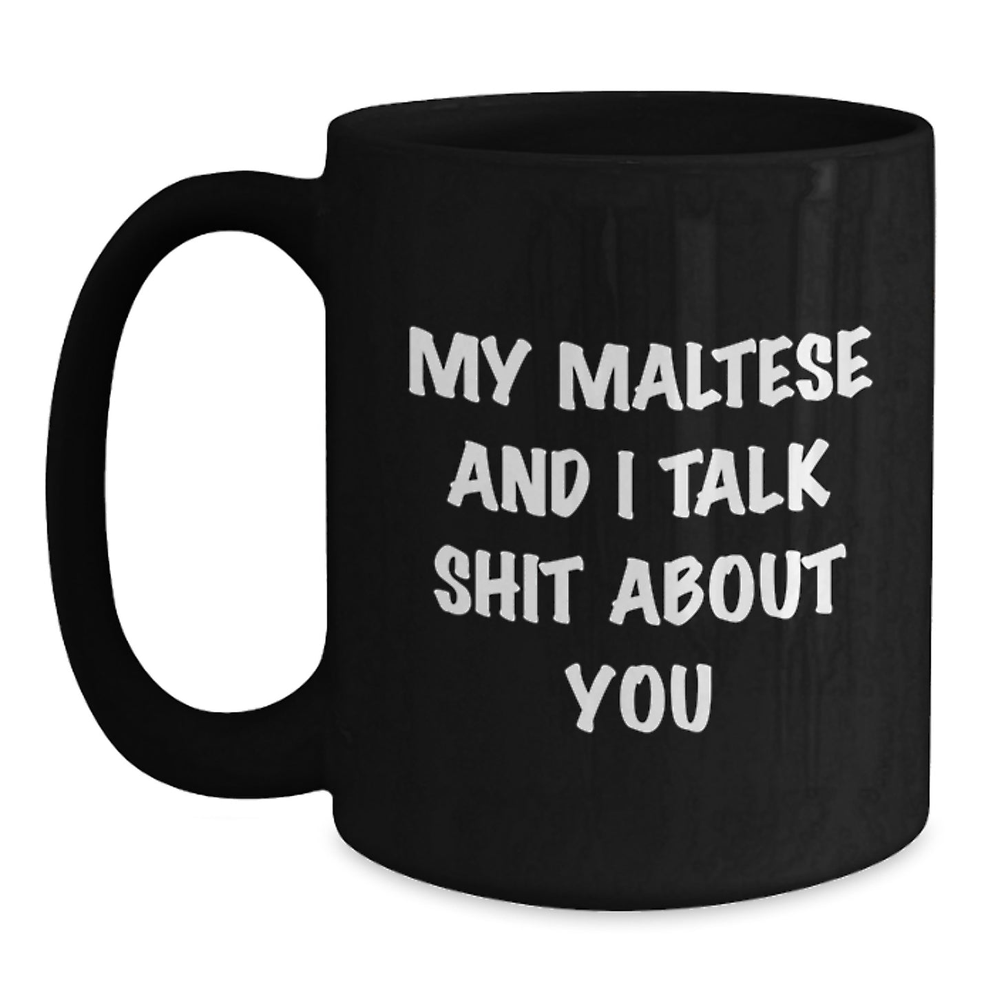 Maltese Dog Keepsake Black Coffee Mug for Him Birthday Gift with 11oz - Main
