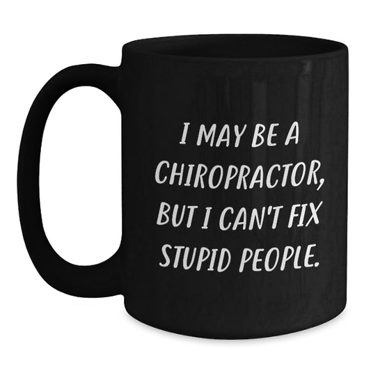 Funny Chiropractor Gifts from Men to Women Chiropractors on Valentine's Unique Black Coffee Mug - Main