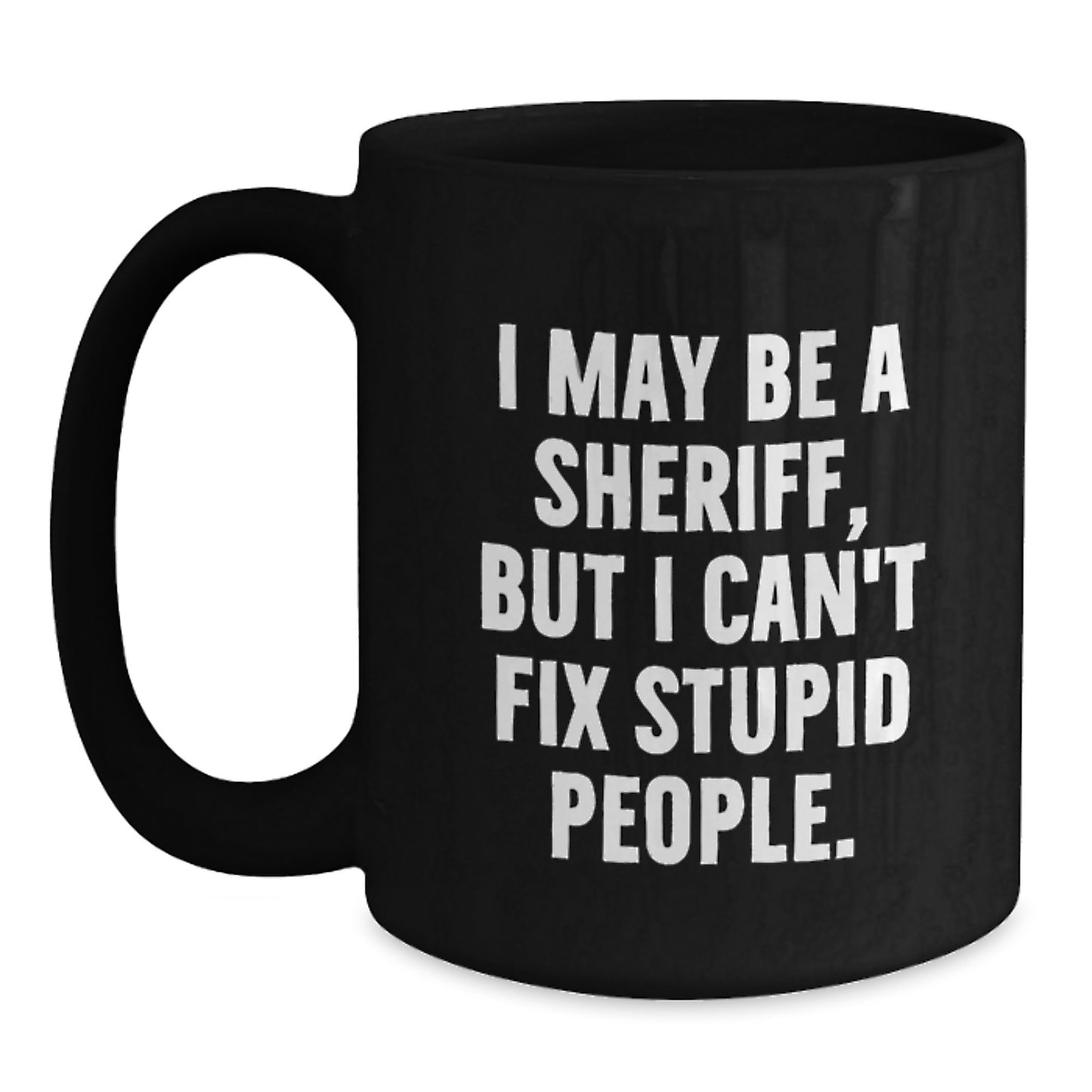 Sheriff Keepsake Ceramic Black Mug for Him 11oz Birthday Microwave Gift - Main