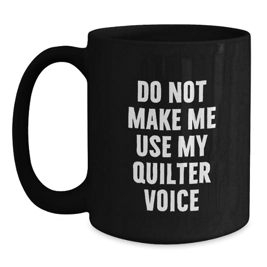 Birthday Gift Quilter Black Coffee Mug for Her – Surprise Present - Main