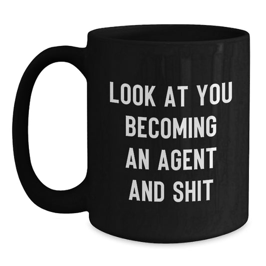 Funny Agent Gifts, Unique Black Coffee Mugs for Agent Lovers, Christmas Unique Gifts from Friends to Agents - Main