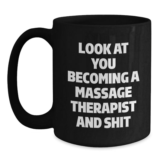 Massage Therapist Keepsake Mug for Him Birthday Gift Black Coffee - Main