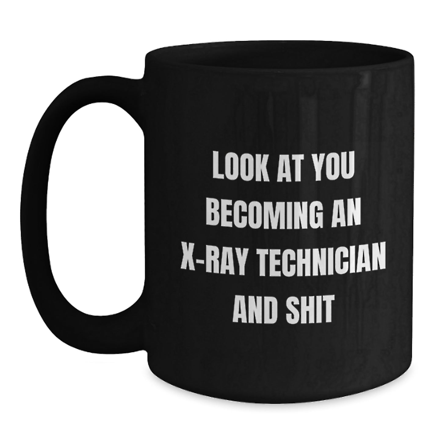 X-Ray Technician Keepsake Black Coffee Mug for Him Graduation Gift - Main