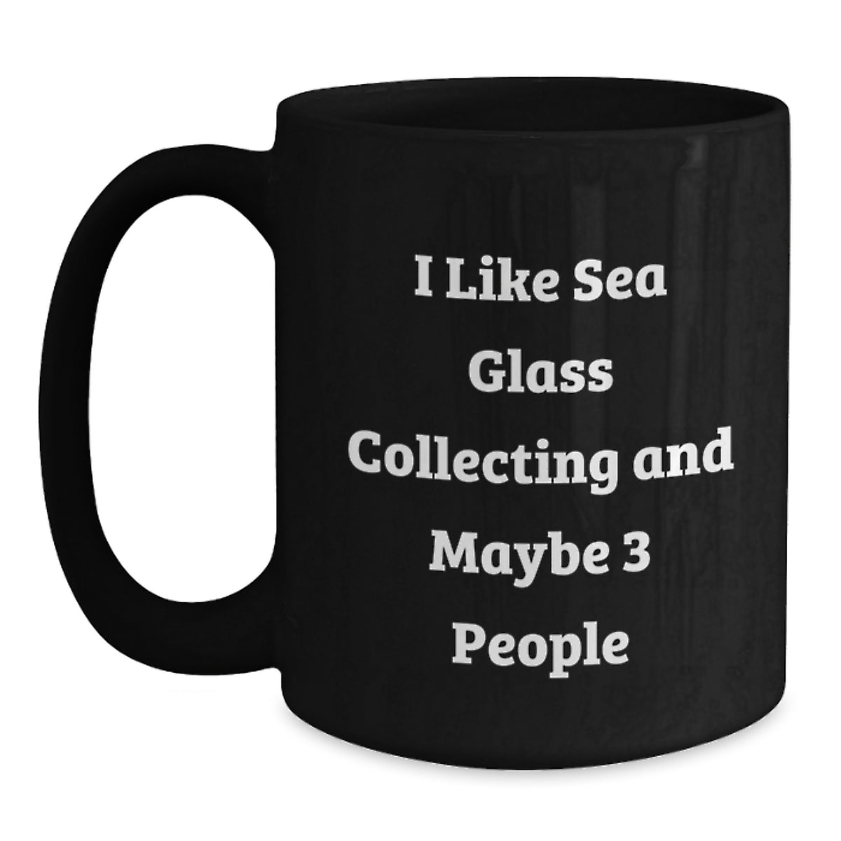 Birthday Gift for Her Sea Glass Collecting Black Coffee Mug Present - Main