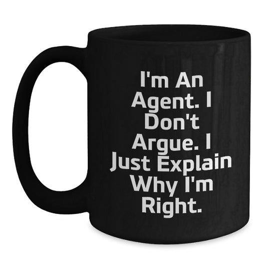 Funny Agent Gifts from Family, Agent Black Coffee Mug, Unique Mother's Day Unique Gifts for Agent - Main