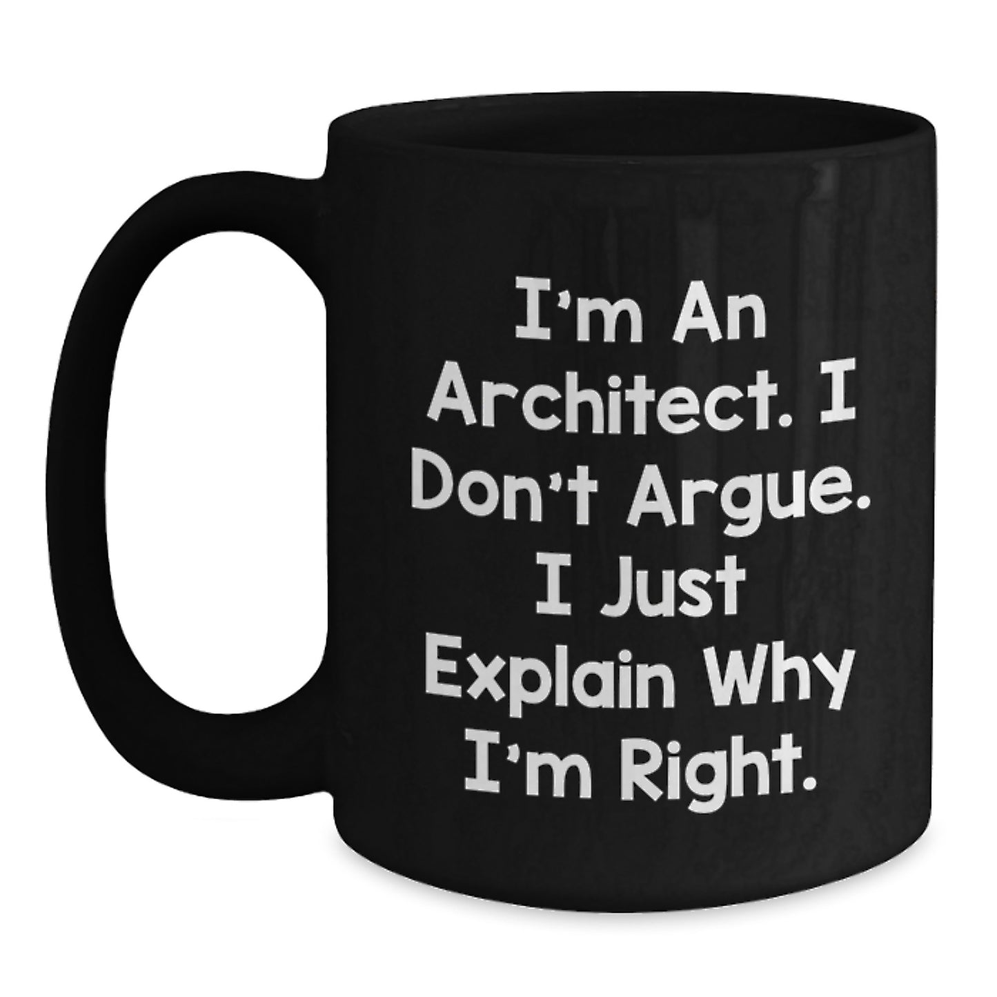 Funny Architect Gifts for Men from Friends, Black Coffee Mug with I'm An Architect Quote, Perfect for Graduation Unique Gifts - Main