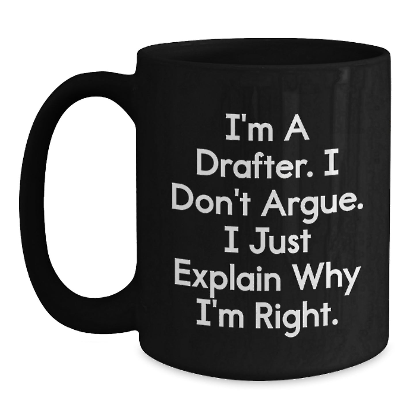 Funny Drafter Gifts for Him, Gift from Friends, Inspirational Black Coffee Mug, Graduation Unique Gifts - Main
