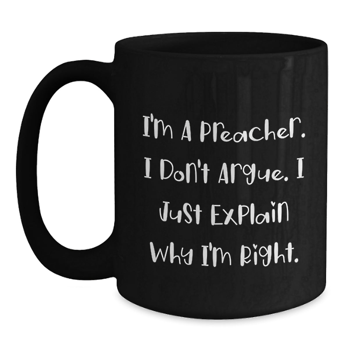 Preacher Black Coffee Mug Keepsake for Him Christmas Gift - Main