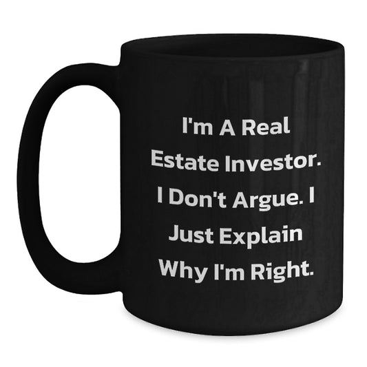 Real Estate Investor Funny Black Coffee Mugs Gifts from Friends for the Christmas Season - Main