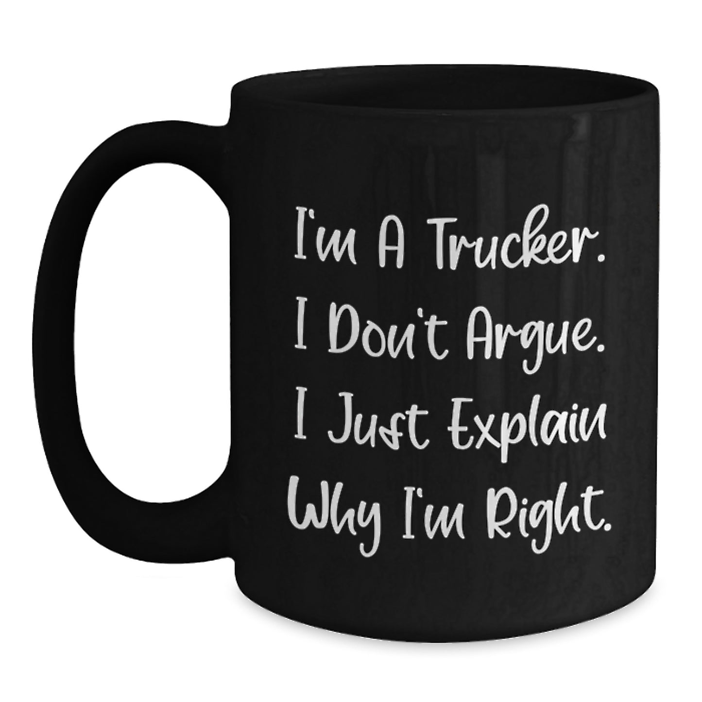 Trucker Gifts from Family, Funny Black Coffee Mug for Men, Graduation Unique Gifts for Trucker - Main