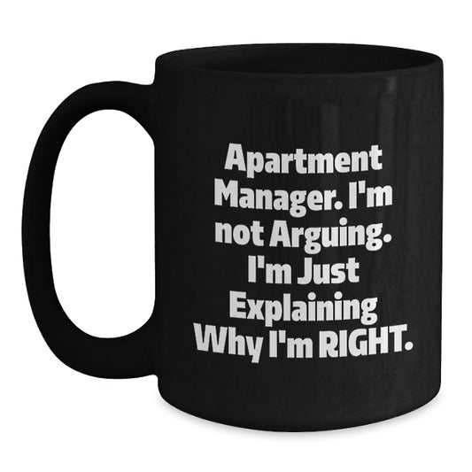 Birthday Gift Apartment Manager Black Coffee Mug for Her Present - Main