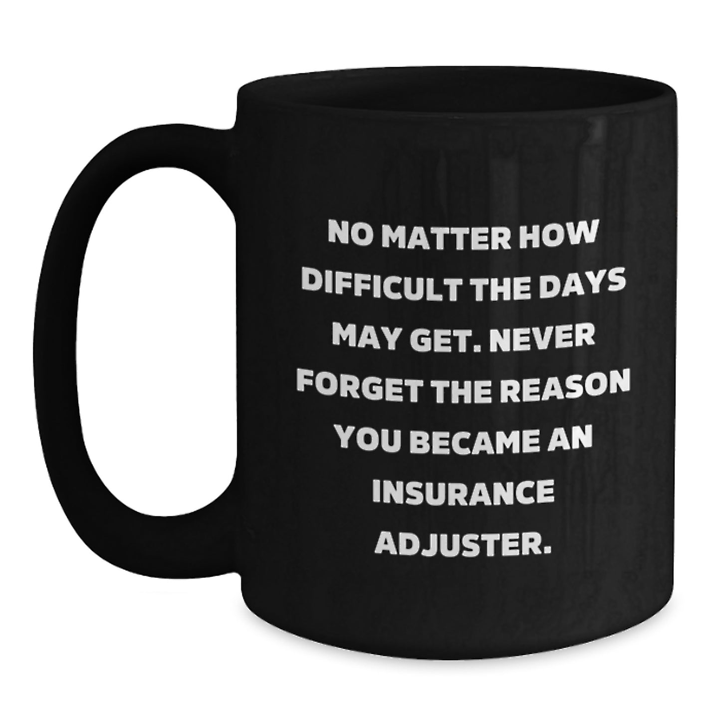 Insurance Adjuster Gifts from Men to Men, Funny Graduation Unique Gifts for Insurance Adjusters, Black Coffee Mug - Main