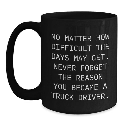 Funny Inspirational Truck Driver Gifts for Men from Friends on Christmas Unique Gifts - Black Ceramic Coffee Mug - Main