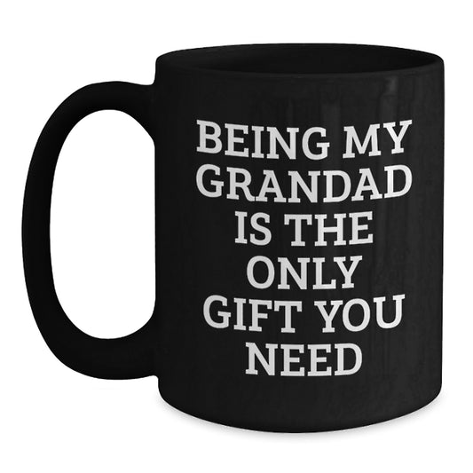 Funny Grandad Black Coffee Mug Gifts for Grandad from Family, Unique Valentine's Gifts for Men, Women, Friends - Main
