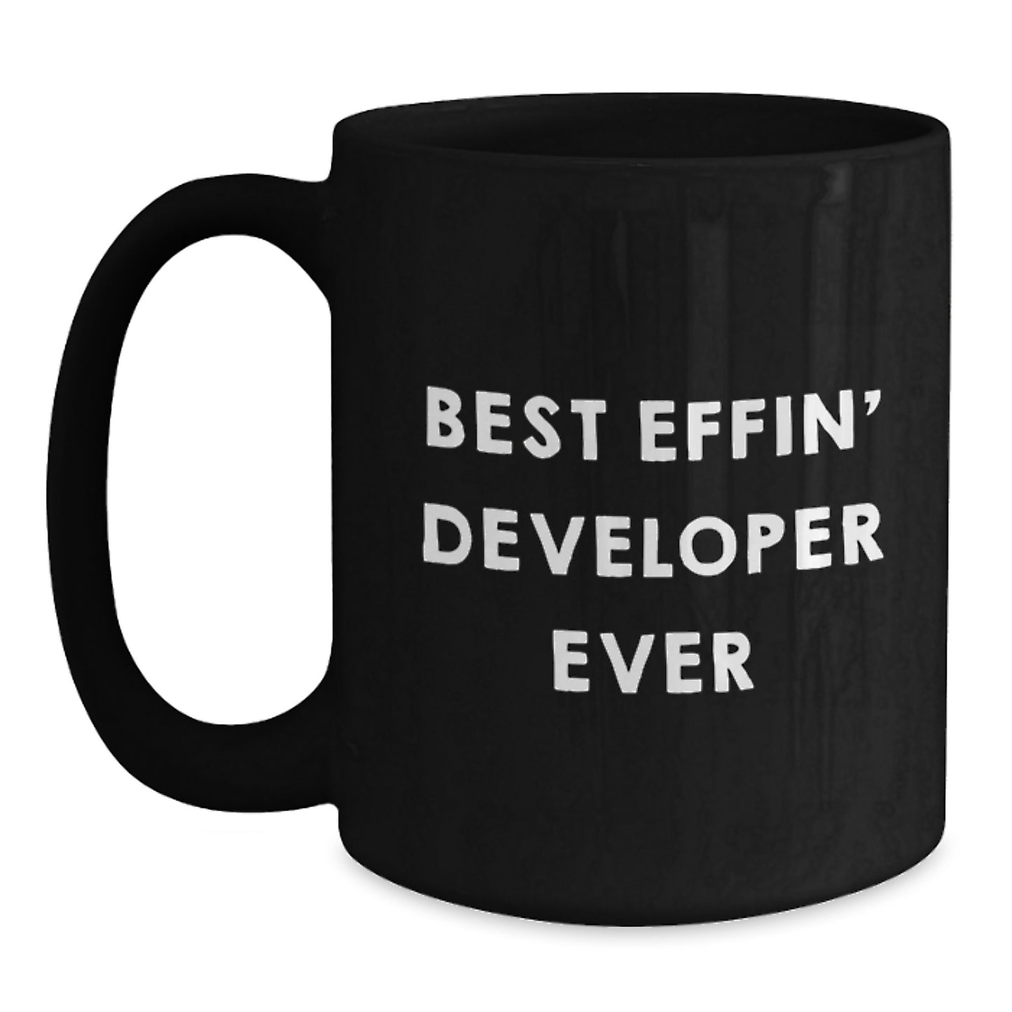 Funny Developer Gifts for Men, Best Effin' Developer Ever Black Coffee Mugs, Unique Graduation Unique Gifts from Coworkers - Main