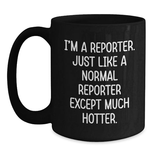 Reporter Keepsake Premium Black Coffee Mug for Him Birthday Gift - Main