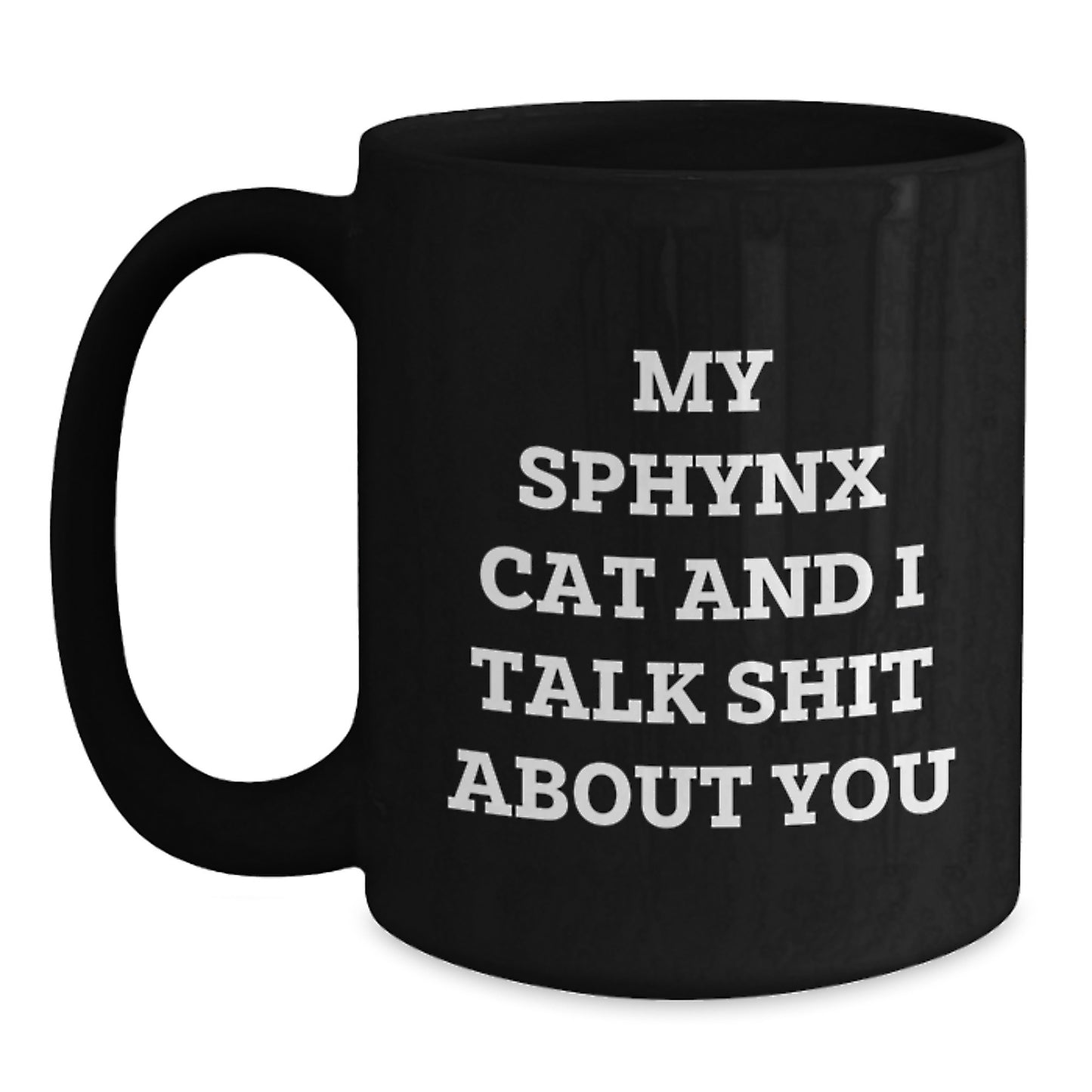 Funny Sphynx Cat Black Coffee Mugs for Christmas Unique Gifts from Friends to Family Members - Main