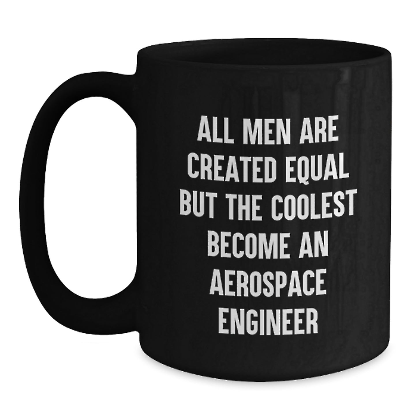 Birthday Gift for Her Aerospace Engineer Black Coffee Mug Present - Main