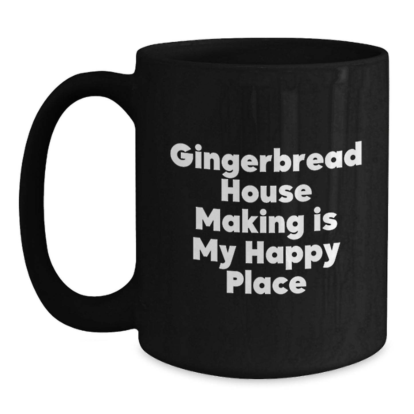 Birthday Gift Gingerbread House Making Black Mug for Her Present - Main