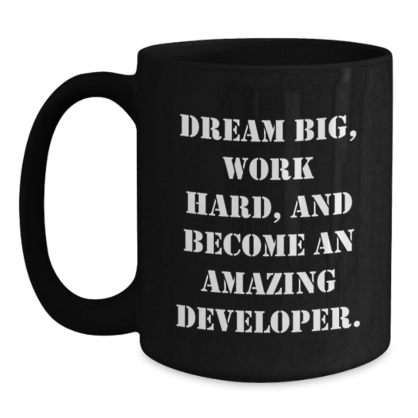 Funny Developer Gifts for Men, Inspirational Black Coffee Mug for Programmer Friends, Gift from Family for Birthday - Main