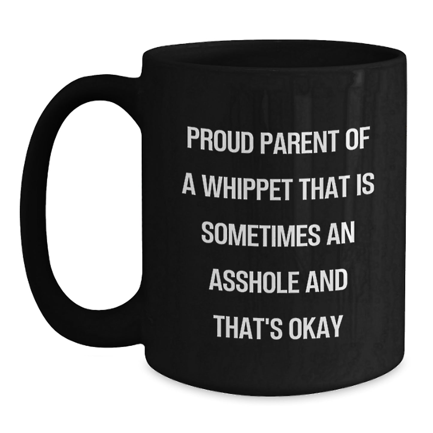 Whippet Owner Keepsake Black Coffee Mug Birthday Gift for Him - Main