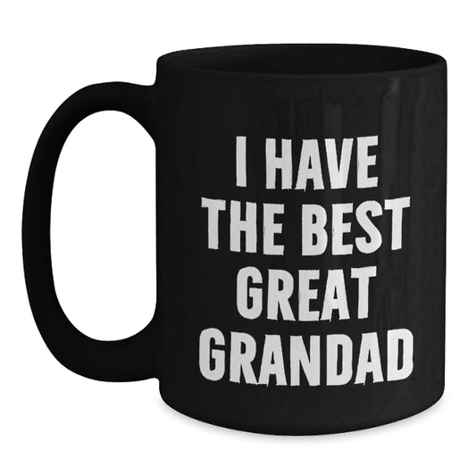 Funny Grandad Gifts, Great Grandad Black Coffee Mug, Unique Valentine's Unique Gifts from Family to Grandad - Main