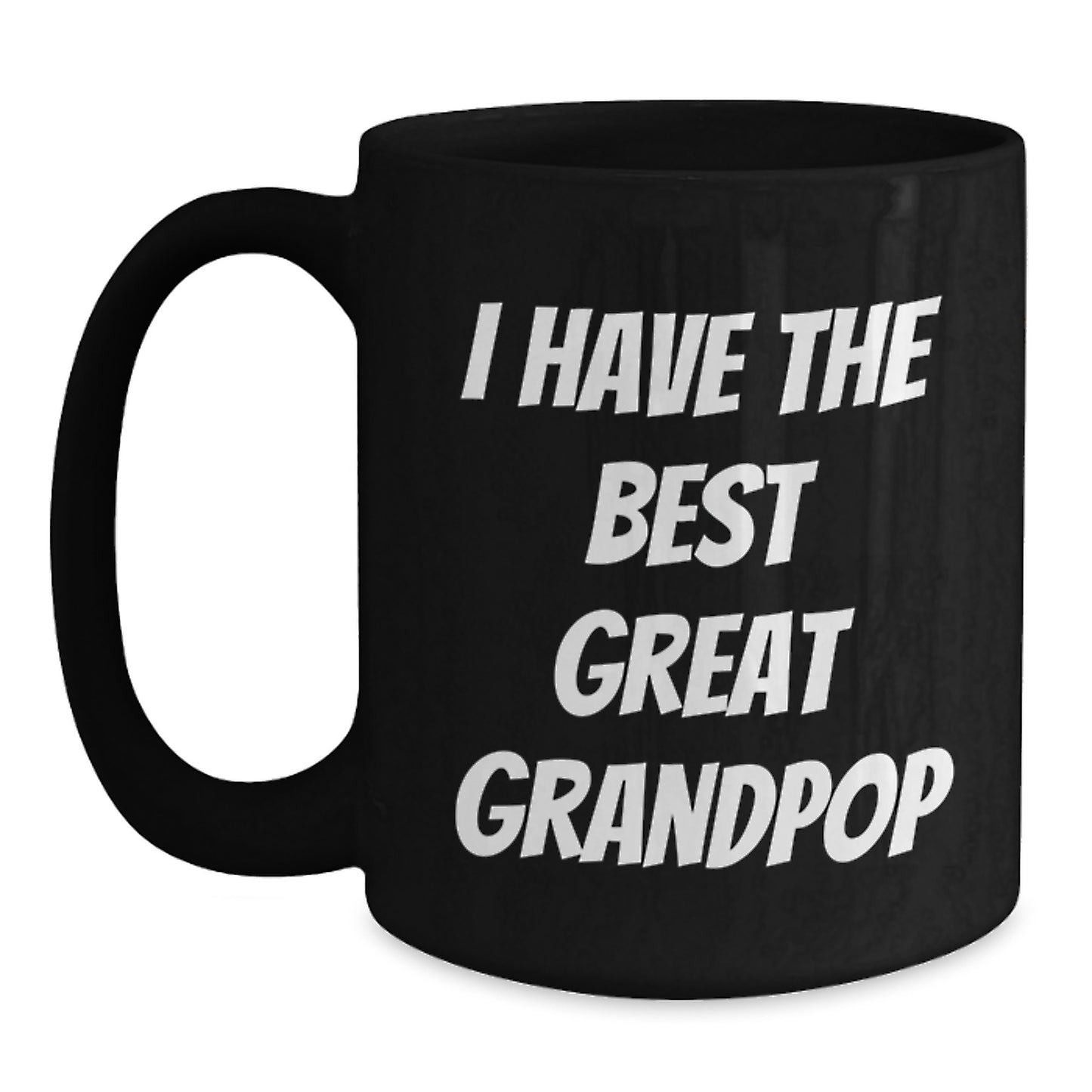 Funny Grandpop Gifts for Men from Great Grandpop, Black Coffee Mug for Graduation Unique Presents - Main