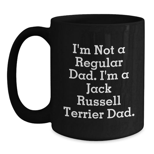 Funny Jack Russell Terrier Dad Black Coffee Mug Gifts for Men from Friends Family Unique Birthday Presents - Main