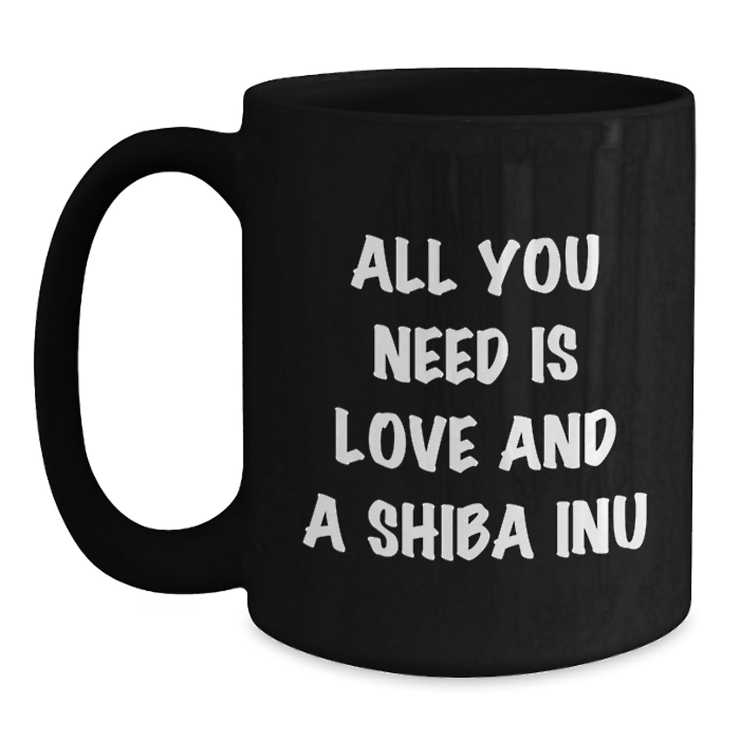 Love Shiba Inu Dog Gifts from Friends and Family - Funny Black Coffee Mug for Men and Women - Main